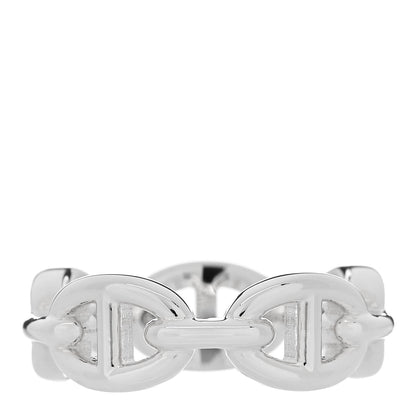 Hermes Sterling Silver PM Chaine d'Ancre Enchainee Band Ring 54 6.75 3 of 9