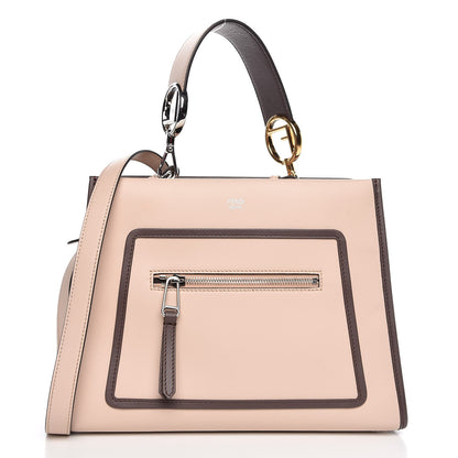 Fendi Vitello Century Opaco F is Fendi Bi-Color Small Runaway Satchel Soap Moresco 1 of 8