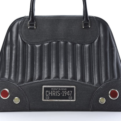 Christian Dior Denim Perforated Trailer Trash Tote Black 8 of 18