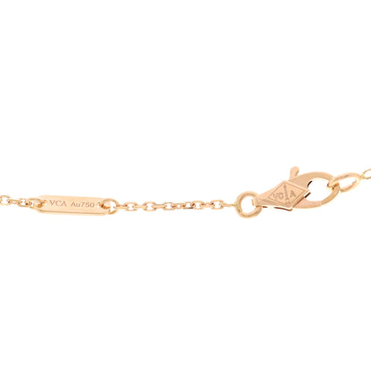 Van Cleef & Arpels 18K Rose Gold Carnelian Sweet Alhambra Pendant Necklace 4 of 5