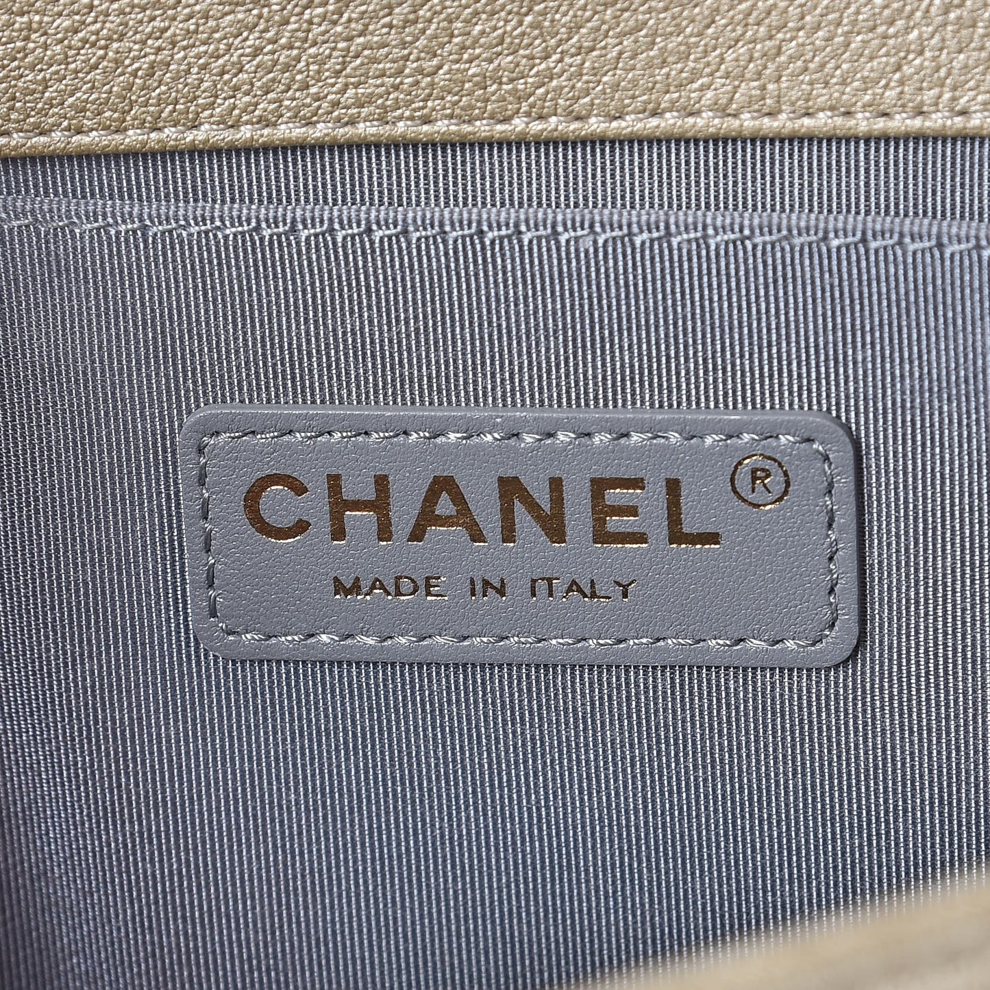 Metallic Lambskin Medium Golden CC Boy Flap Dark Gold