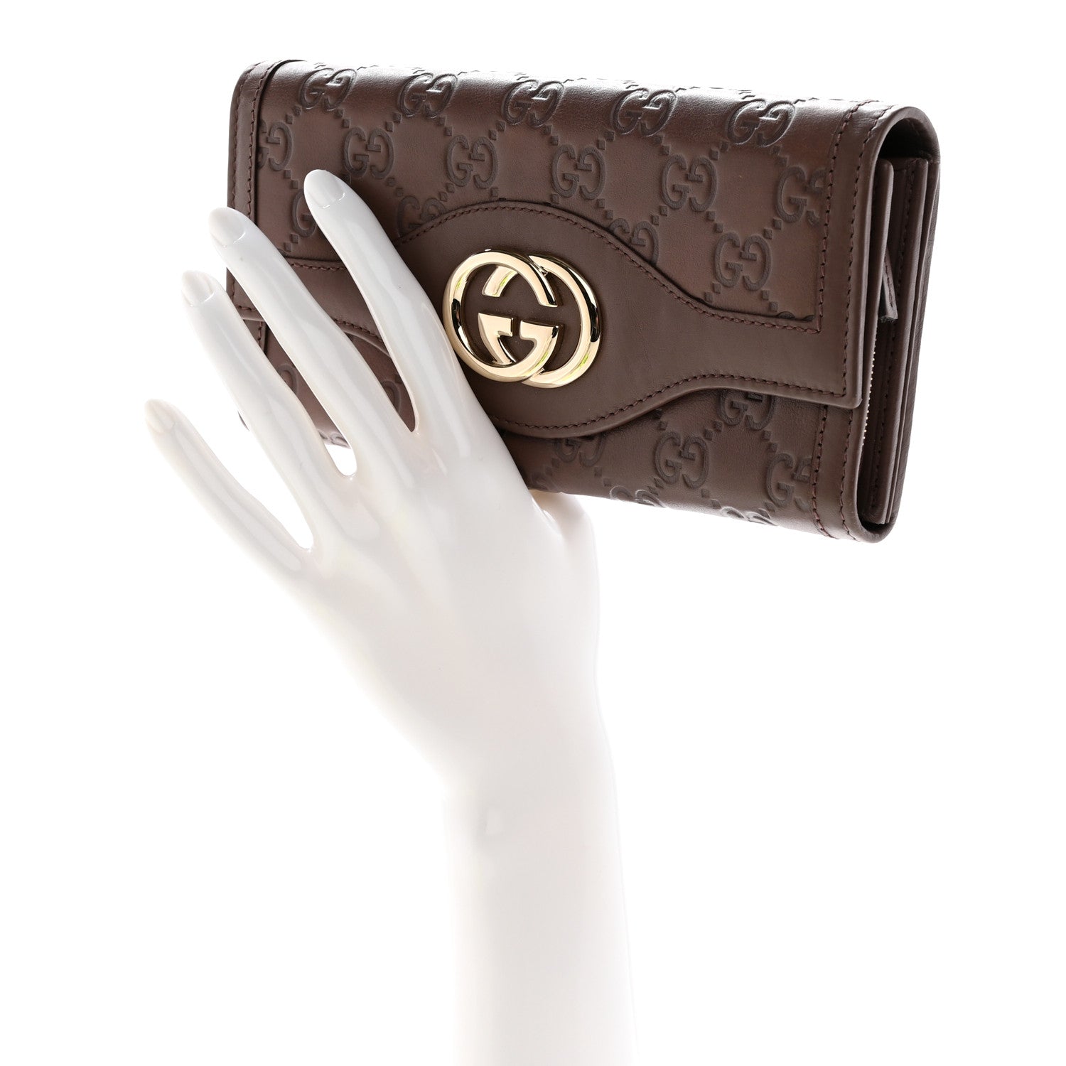 Gucci Guccissima Sukey Continental Wallet Dark Brown 2 of 6