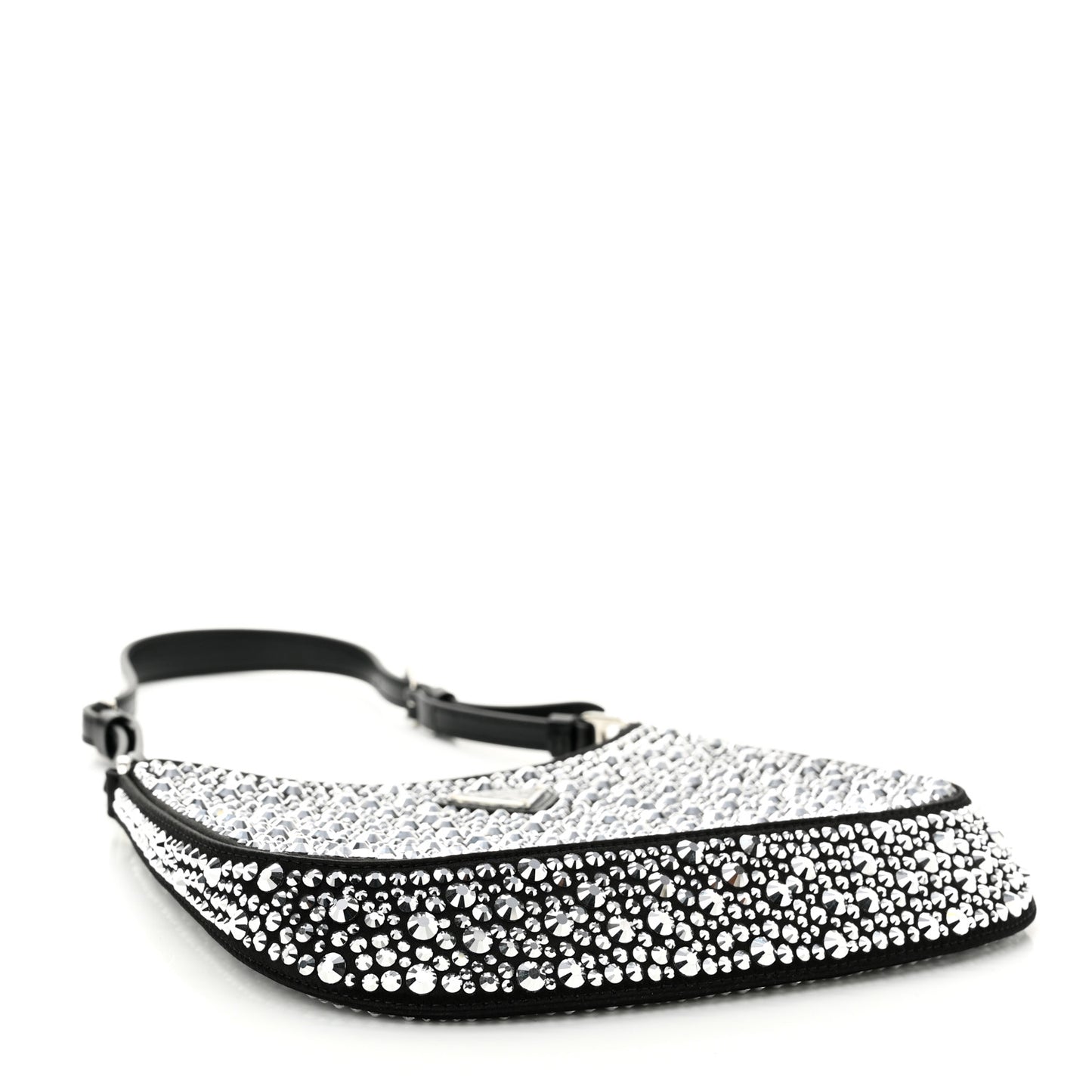 Satin Crystal Cleo Adjustable Strap Shoulder Bag Metal