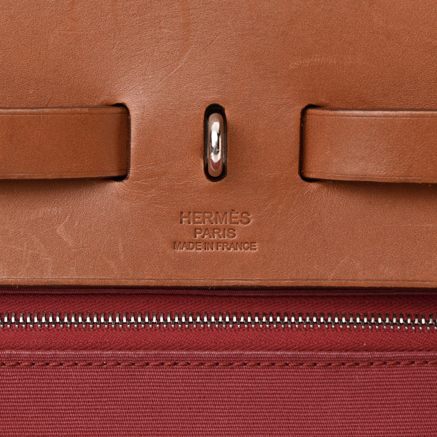 Hermes Vache Hunter Toile Herbag Zip 39 MM Rubis Natural 7 of 22