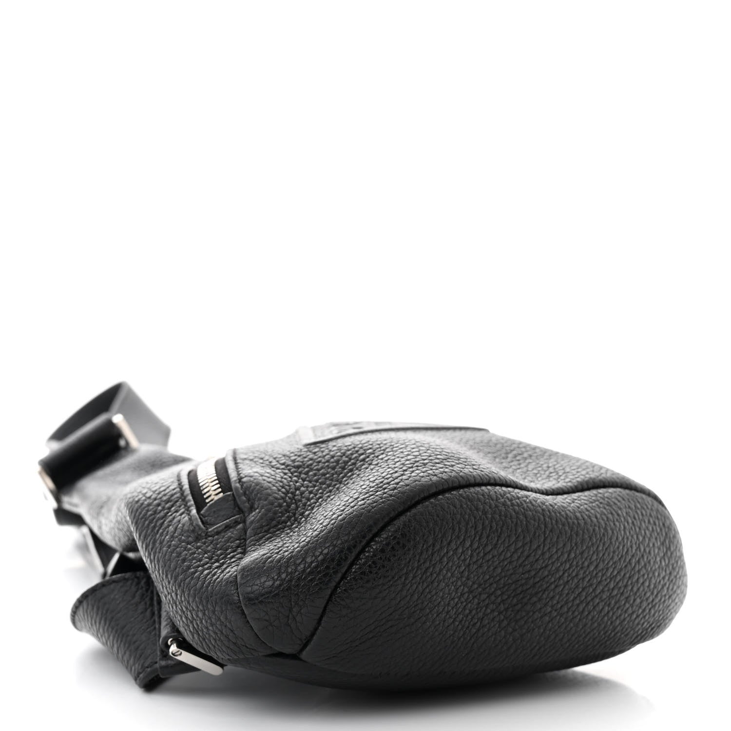 Prada Vitello Daino Logo Embossed Cross Sling Backpack Black 4 of 11