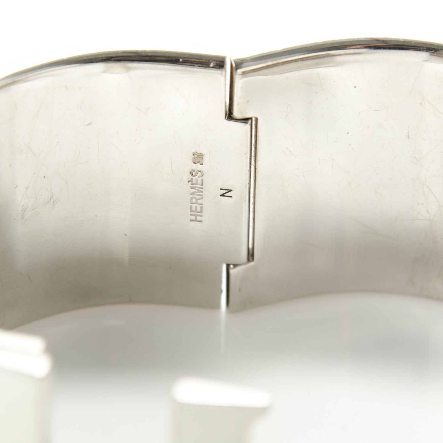 Hermes Enamel Extra Wide Clic Clac H Bracelet PM Blue Jean White 5 of 10