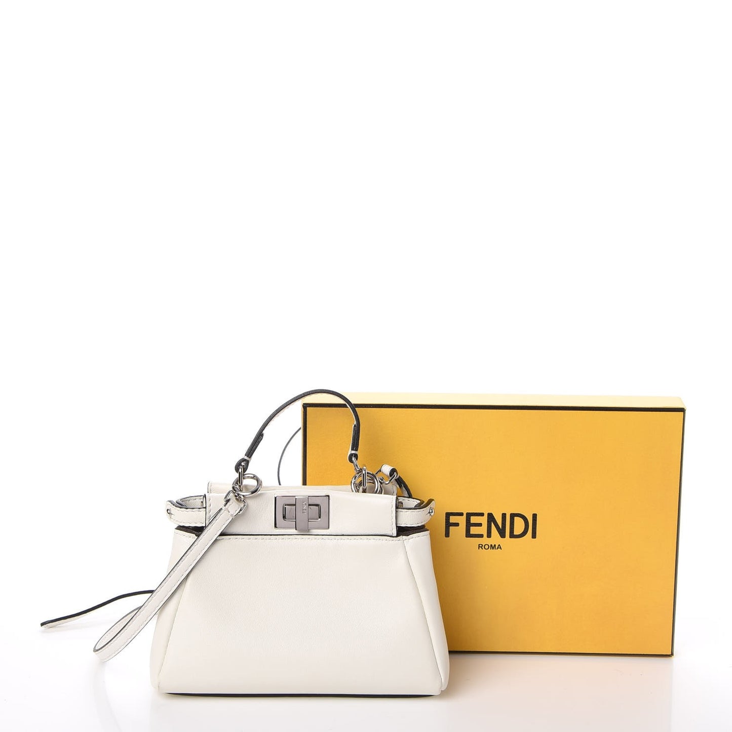 Shiny Nappa Micro Peekaboo Iconic Satchel White