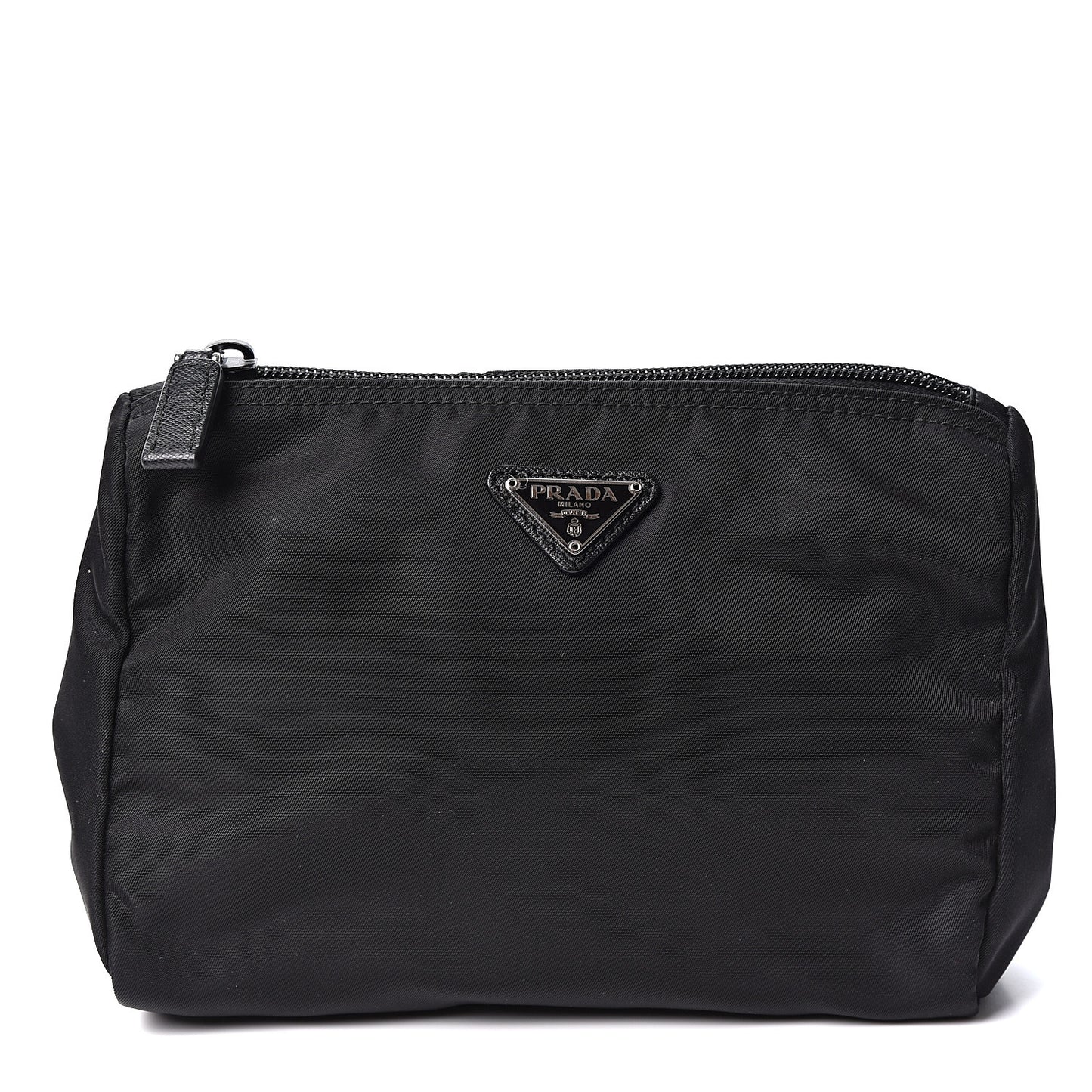 Nylon Tessuto Cosmetic Pouch Black
