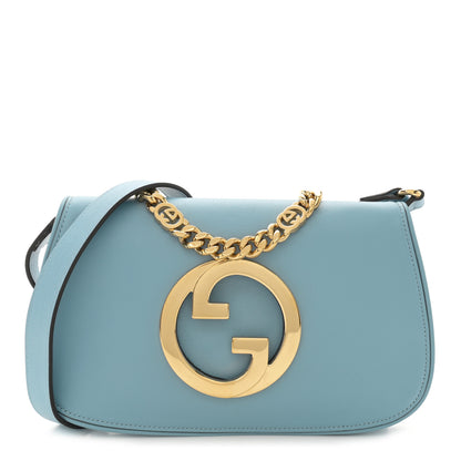 Gucci Roxy Calfskin Blondie Chain Shoulder Flap Bag Cloudy Blue 1 of 12