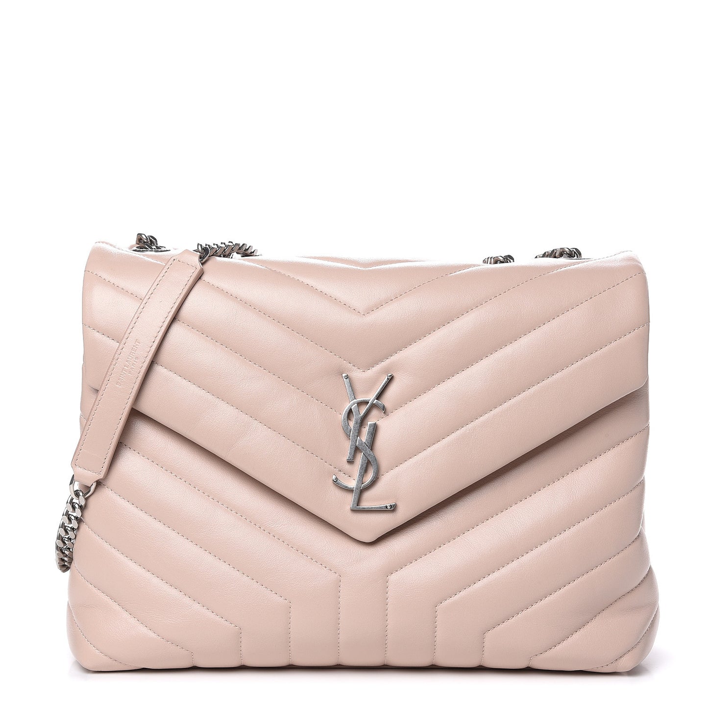 Calfskin Y Quilted Monogram Medium Loulou Chain Satchel Rose Antic