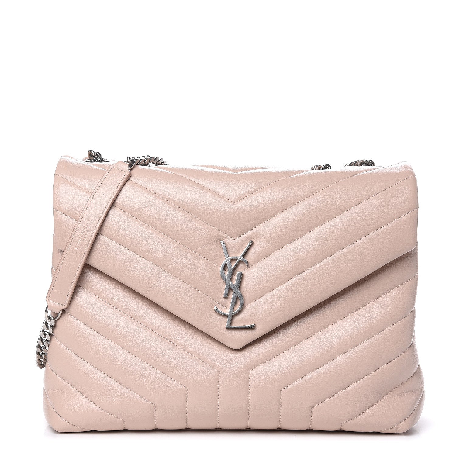 Saint Laurent Calfskin Y Quilted Monogram Medium Loulou Chain Satchel Rose Antic 1 of 11