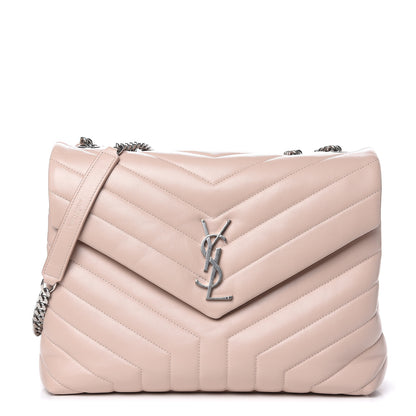 Saint Laurent Calfskin Y Quilted Monogram Medium Loulou Chain Satchel Rose Antic 1 of 11