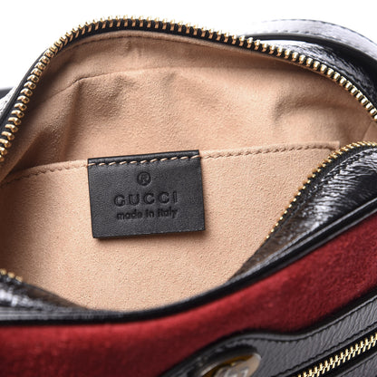 Gucci Suede Patent Web Mini Ophidia Shoulder Bag Red 7 of 11