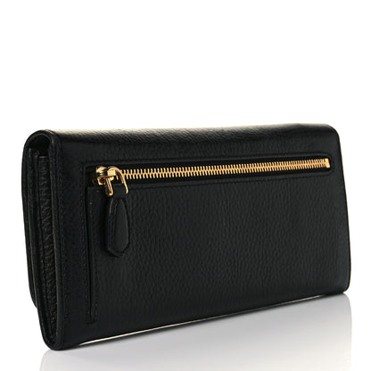 Prada Vitello Daino Continental Flap Wallet Black 4 of 10
