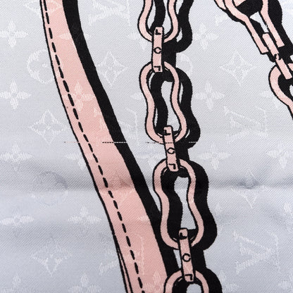 Louis Vuitton Silk Wool Square Handle Me Scarf Gris 2 of 5