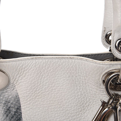 Christian Dior Bullcalf Printed Medium Flower Diorissimo Tote White 9 of 16