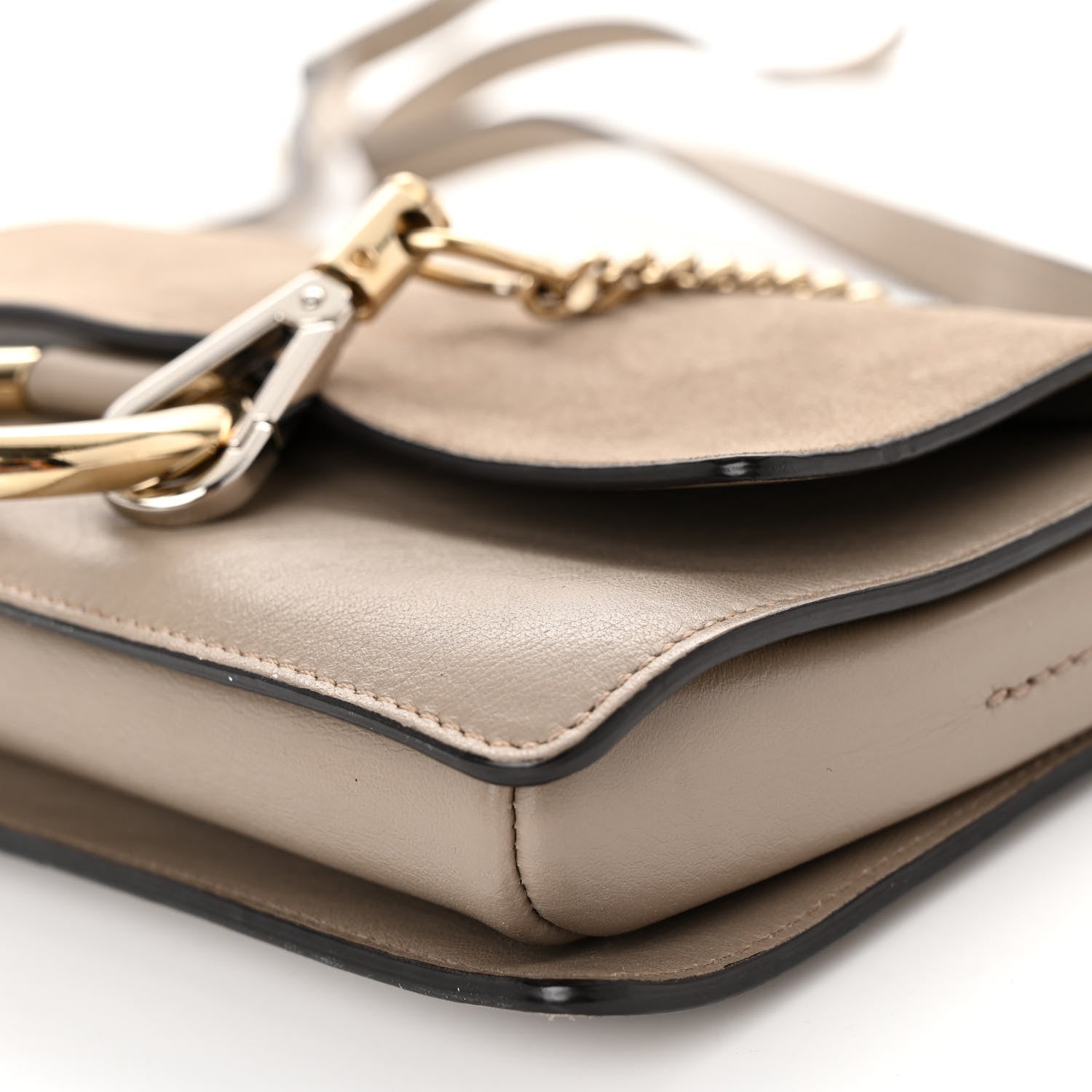 Chloe Suede Calfskin Small Faye Shoulder Bag Motty Grey 9 of 10