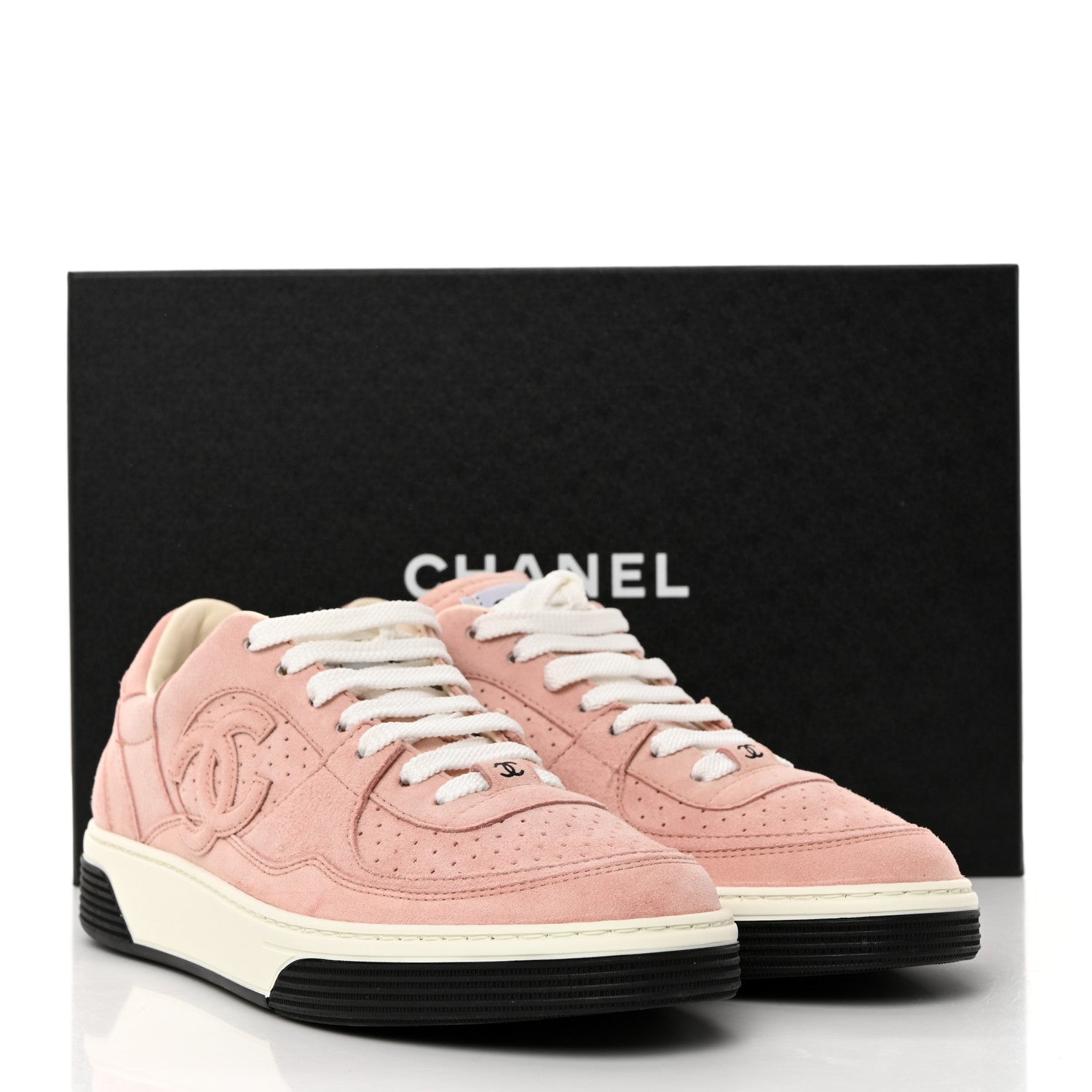 Chanel Suede Womens CC Sneakers 38 Pink 11 of 11