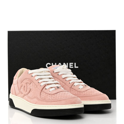 Chanel Suede Womens CC Sneakers 38 Pink 11 of 11