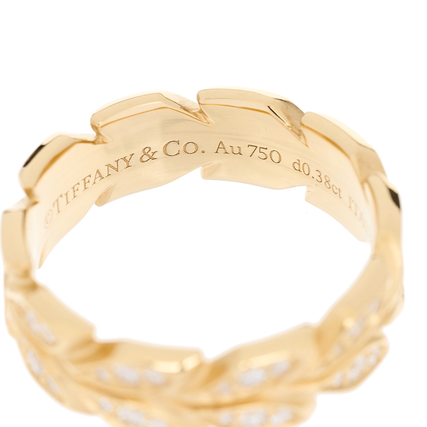 Tiffany 18K Yellow Gold Diamond Victoria Vine Band Ring 53 6.25 4 of 5