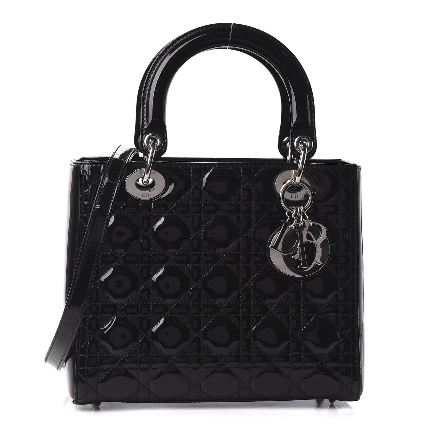 Patent Cannage Medium Lady Dior Black