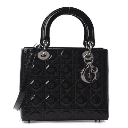 Christian Dior Patent Cannage Medium Lady Dior Black 1 of 8
