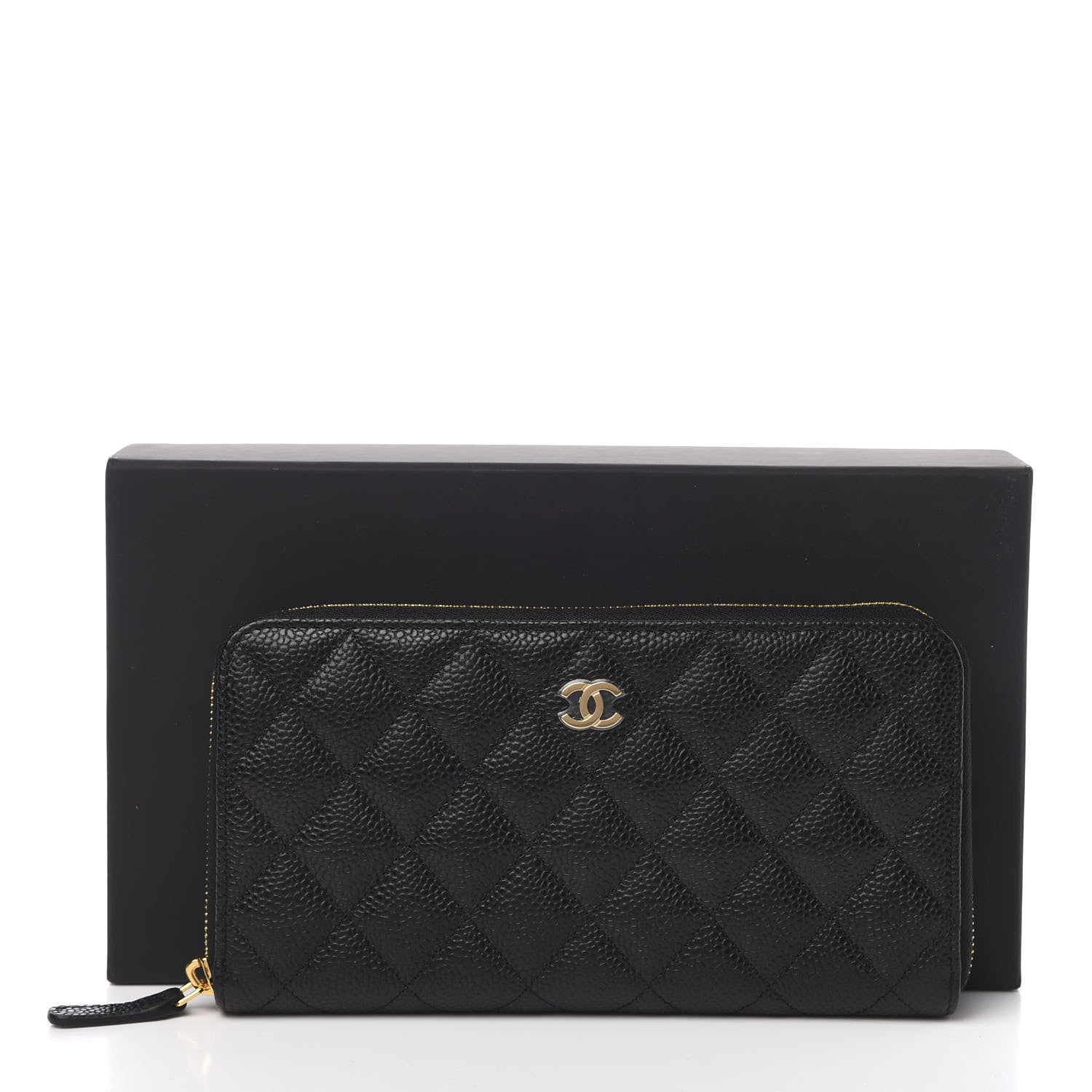 Chanel Caviar Quilted Large Gusset Zip Around Wallet Black 9 of 9