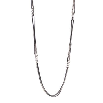 David Yurman Darkened Sterling Silver Multi-Strand Cable Curb Link Necklace 1 of 5