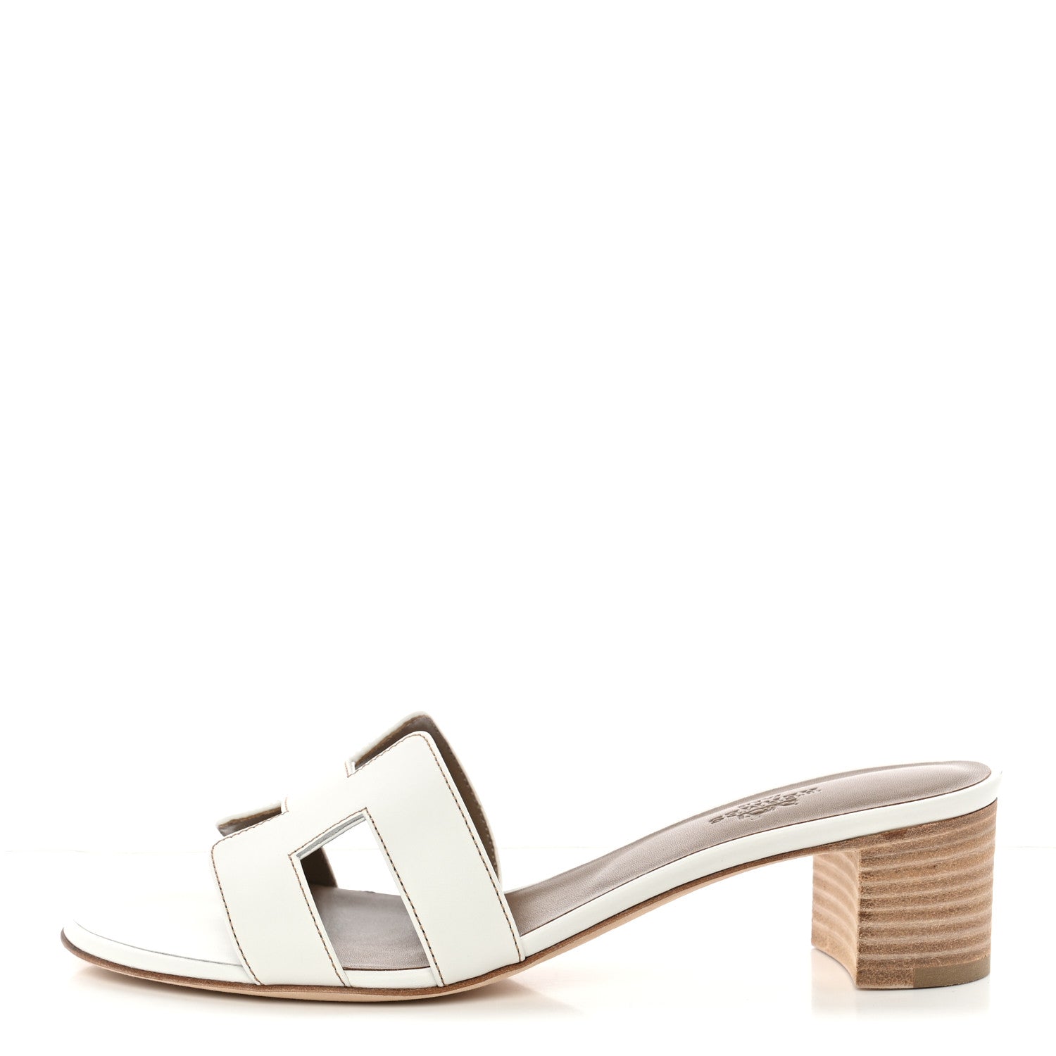 Hermes Calfskin Oasis Sandals 38.5 White 1 of 10