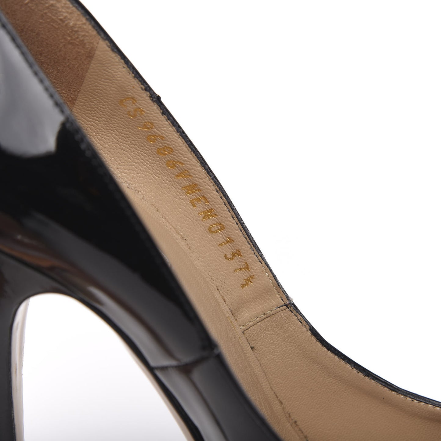 Patent Bow Hidden Platform High Heel Pumps 37.5 Black
