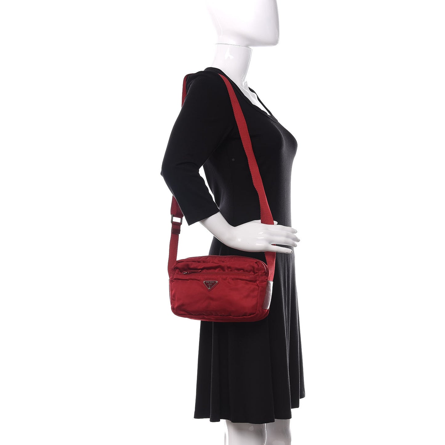 Tessuto Nylon Crossbody Bag Rosso