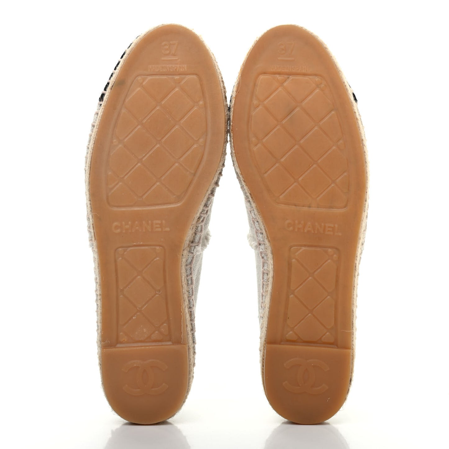 Linen CC Espadrilles 37 Beige Black