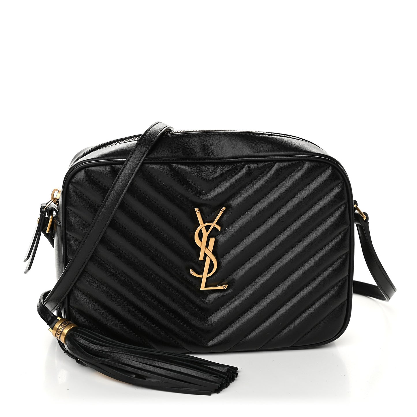 Calfskin Matelasse Monogram Lou Camera Bag Black