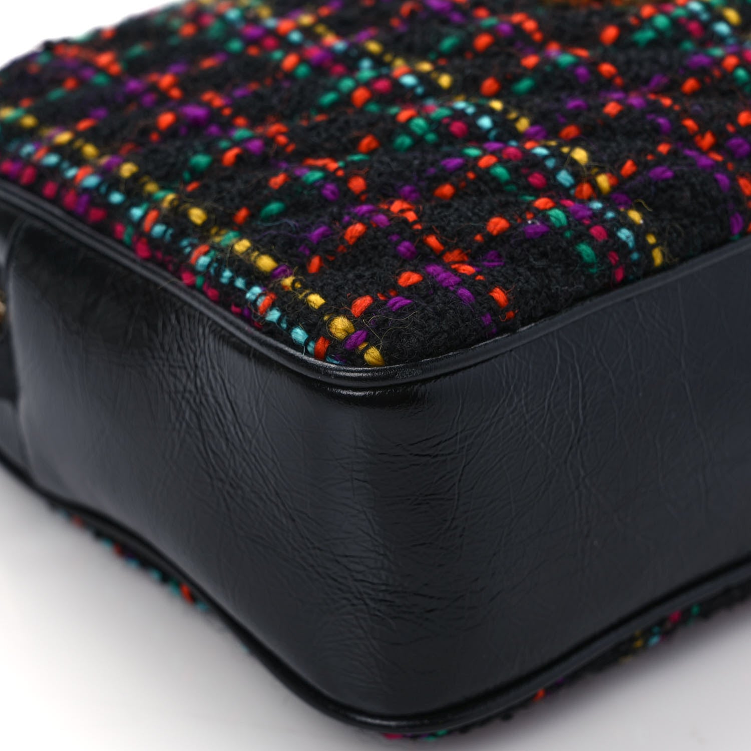 Saint Laurent Tweed Calfskin Monogram Lou Camera Bag Black 10 of 11