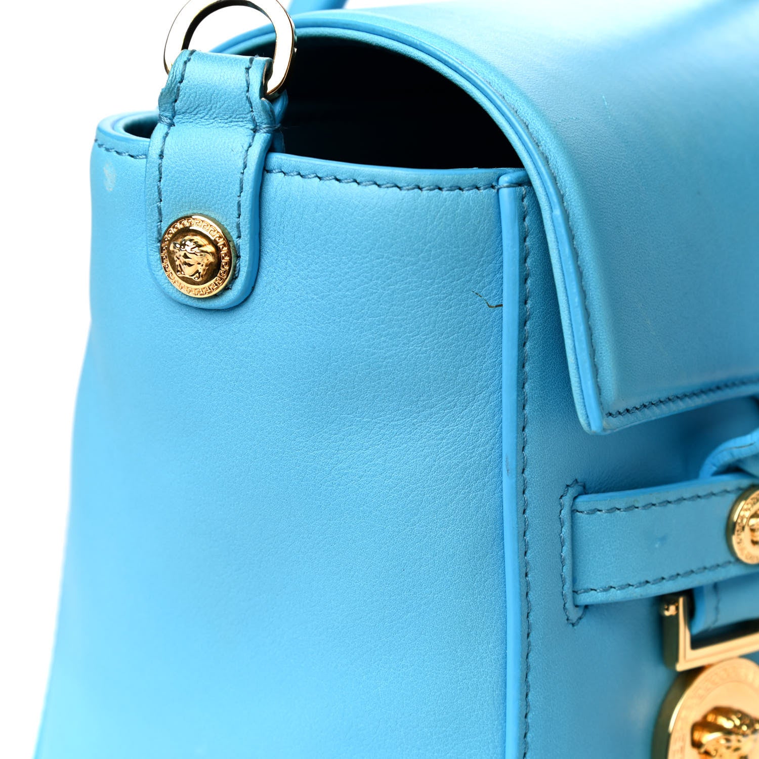 Versace Calfskin Small Day Bag Blue 22 of 22