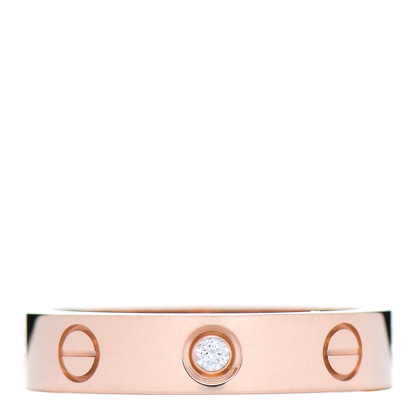 18K Pink Gold Diamond 4mm LOVE Wedding Band Ring 50 5.25