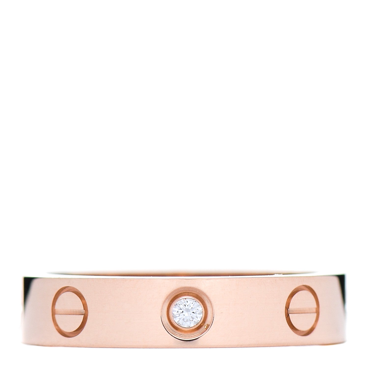 Cartier 18K Pink Gold Diamond 4mm LOVE Wedding Band Ring 50 5.25 1 of 5