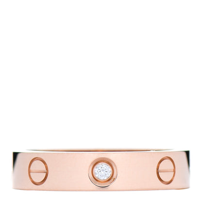 Cartier 18K Pink Gold Diamond 4mm LOVE Wedding Band Ring 50 5.25 1 of 5