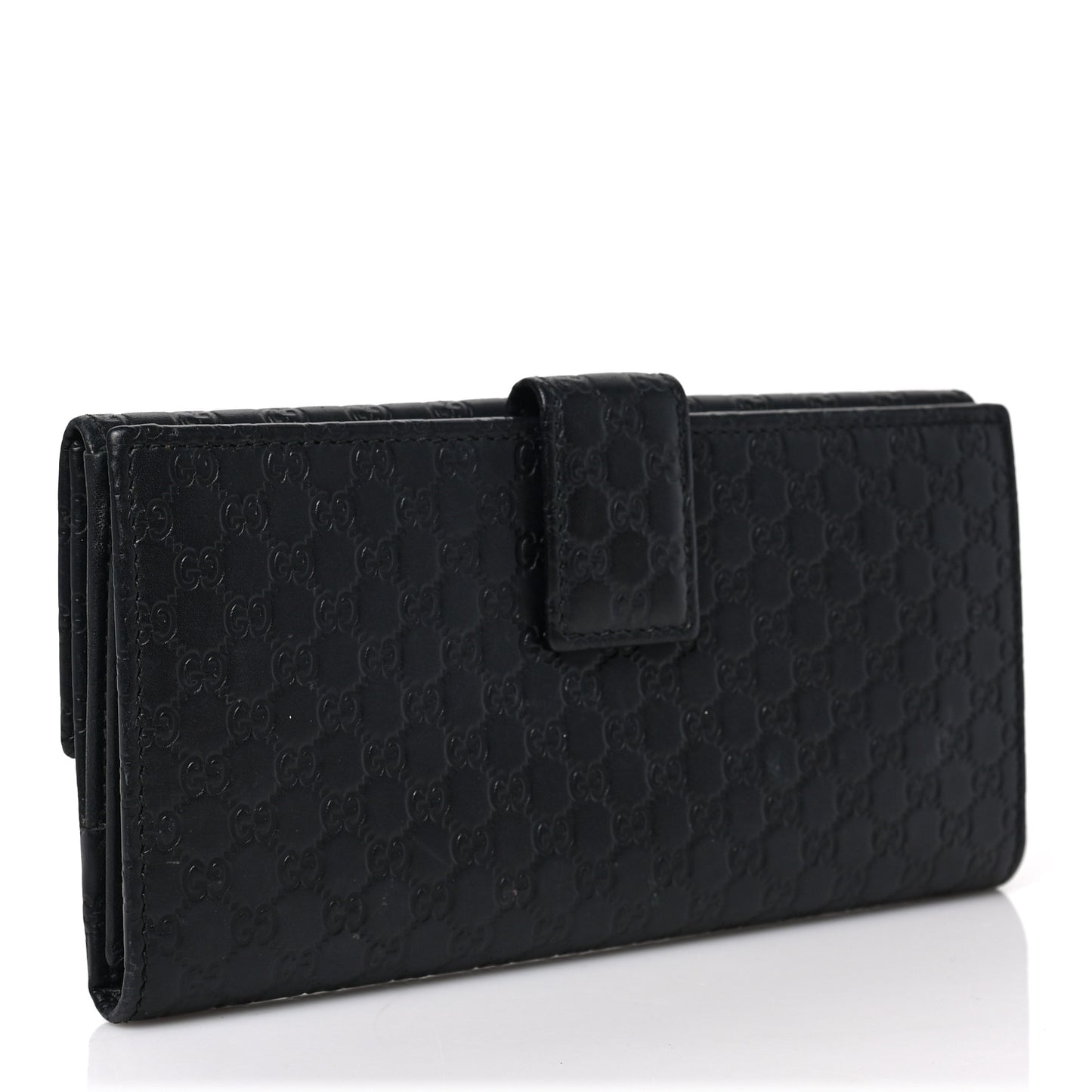 Microguccissima Continental Flap Wallet Black