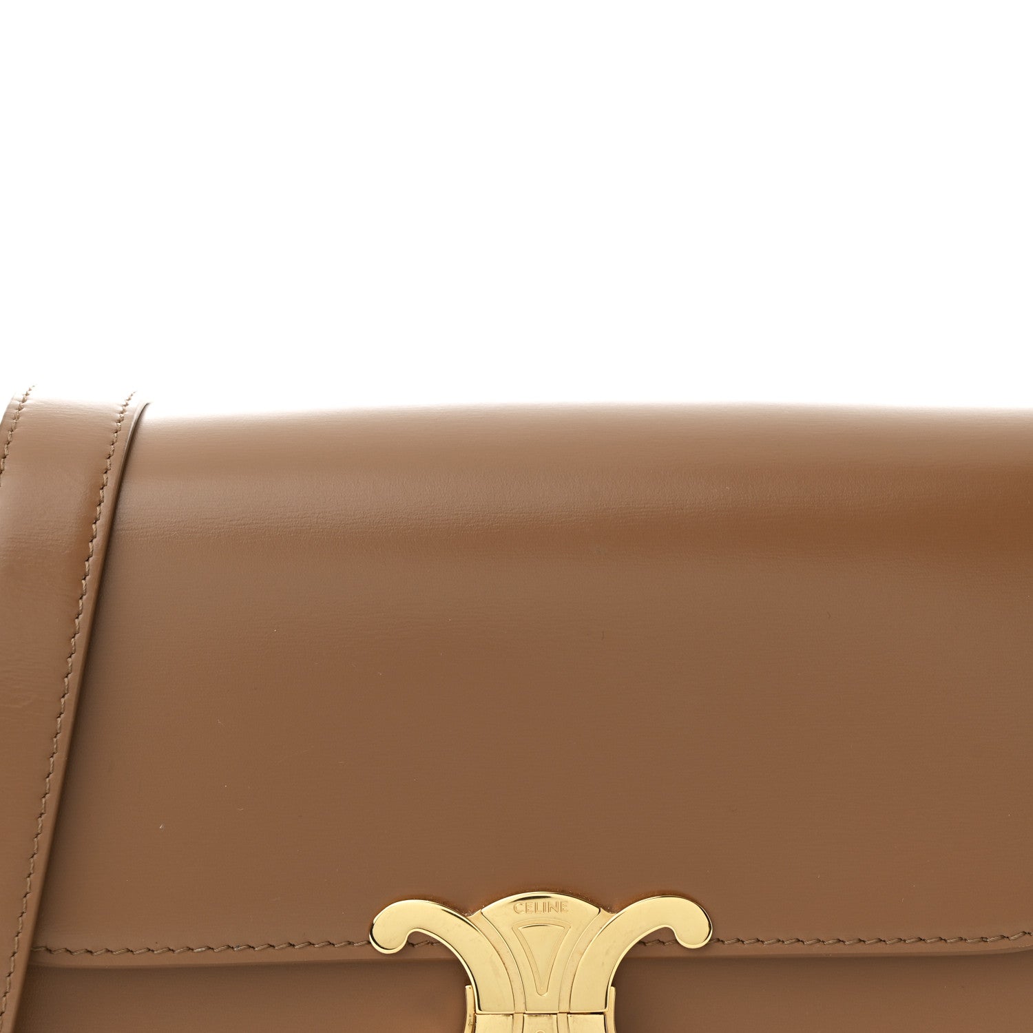 Celine Shiny Calfskin Medium Triomphe Bronze 9 of 12