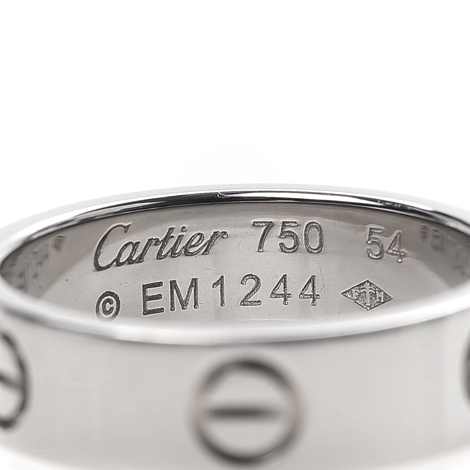 Cartier 18K White Gold 5.5mm LOVE Ring 54 6.75 4 of 4