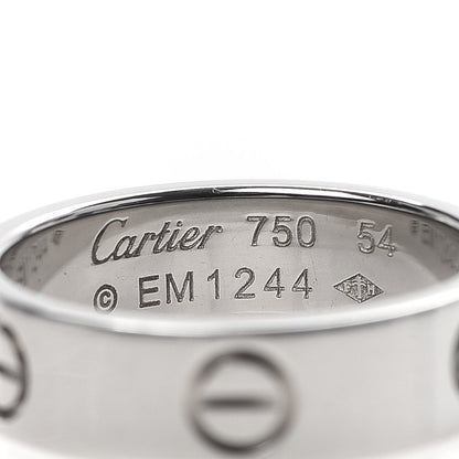 Cartier 18K White Gold 5.5mm LOVE Ring 54 6.75 4 of 4