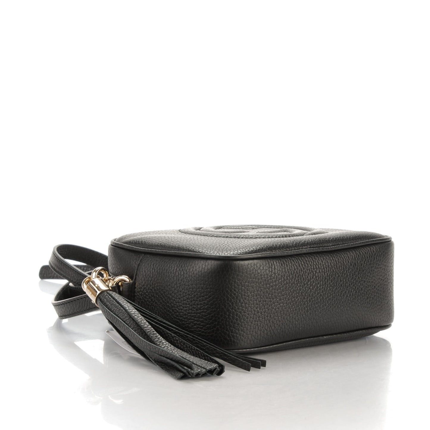 Pebbled Calfskin Small Soho Disco Bag Black