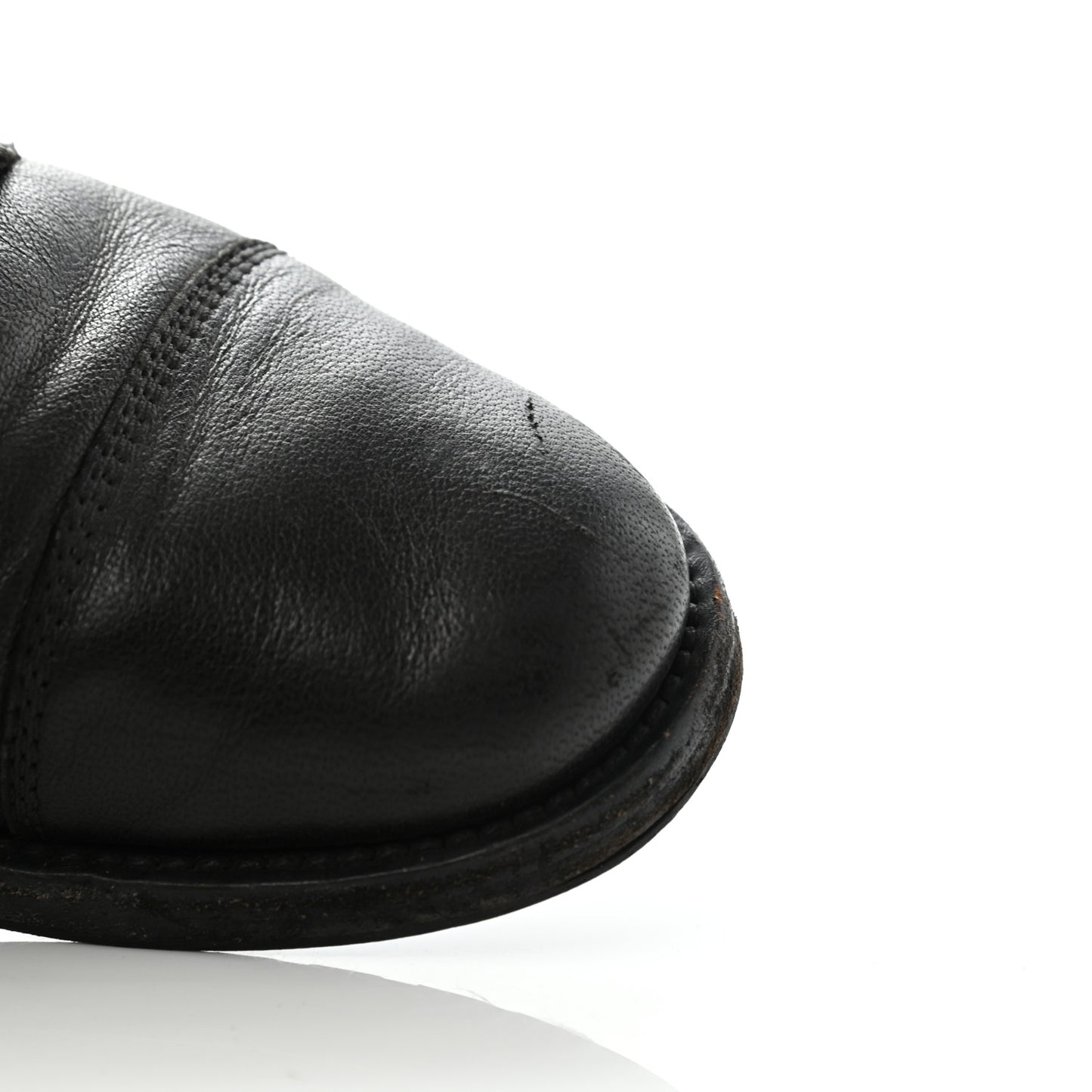 Calfskin Quilted Lace Up Combat Boots 40 Black