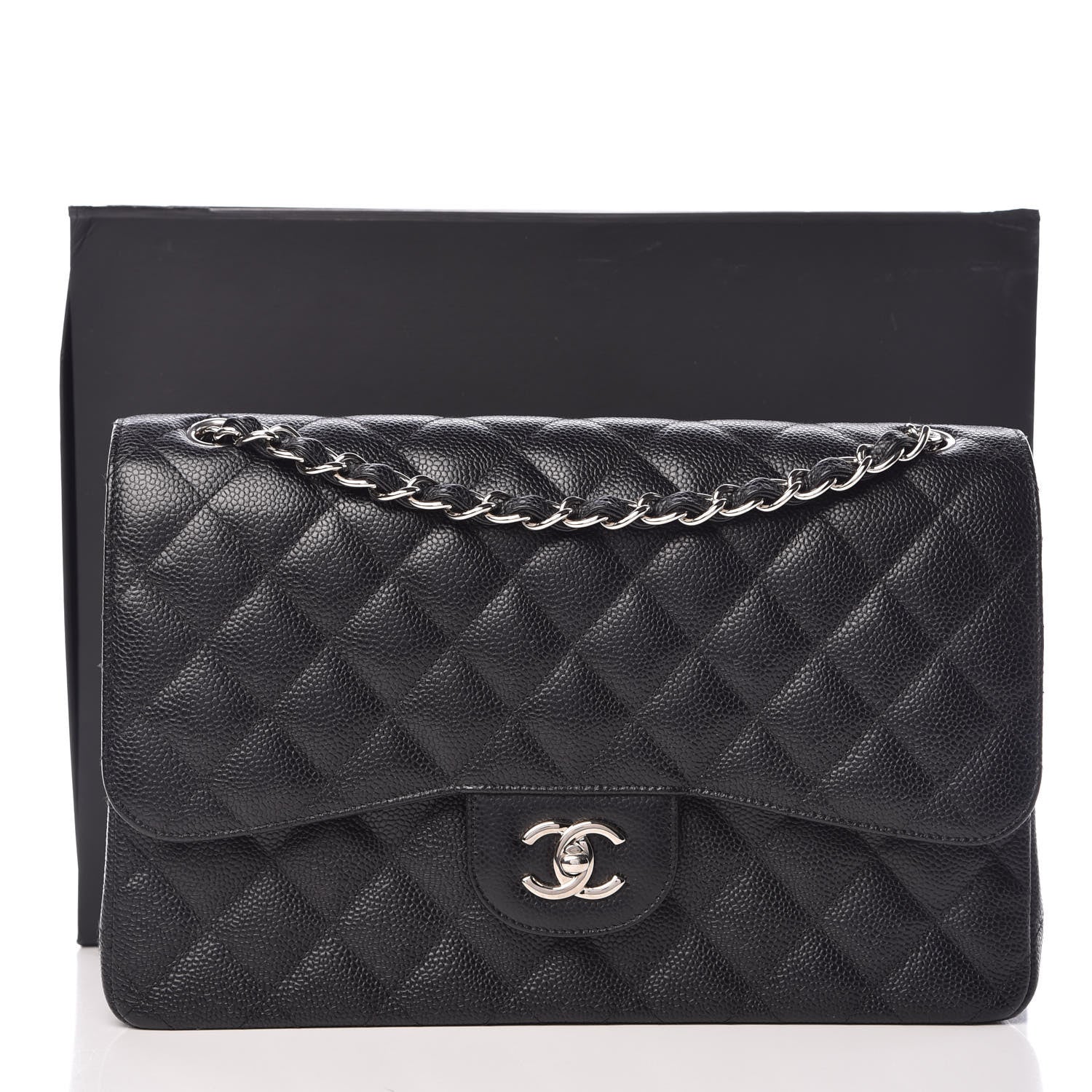 Chanel Caviar Quilted Jumbo Double Flap Black 12 of 12