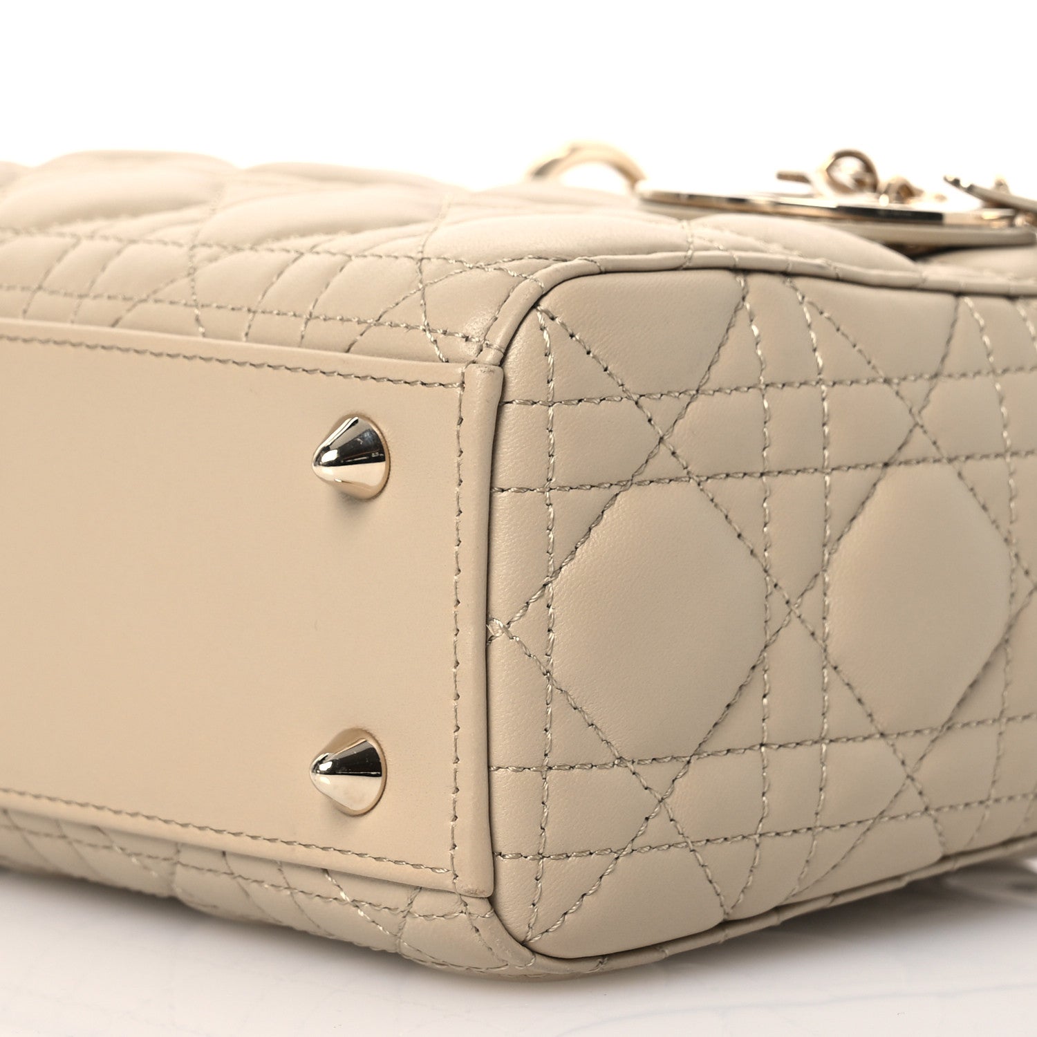 Christian Dior Lambskin Cannage Small Lucky Badges My Lady Dior Beige 11 of 18