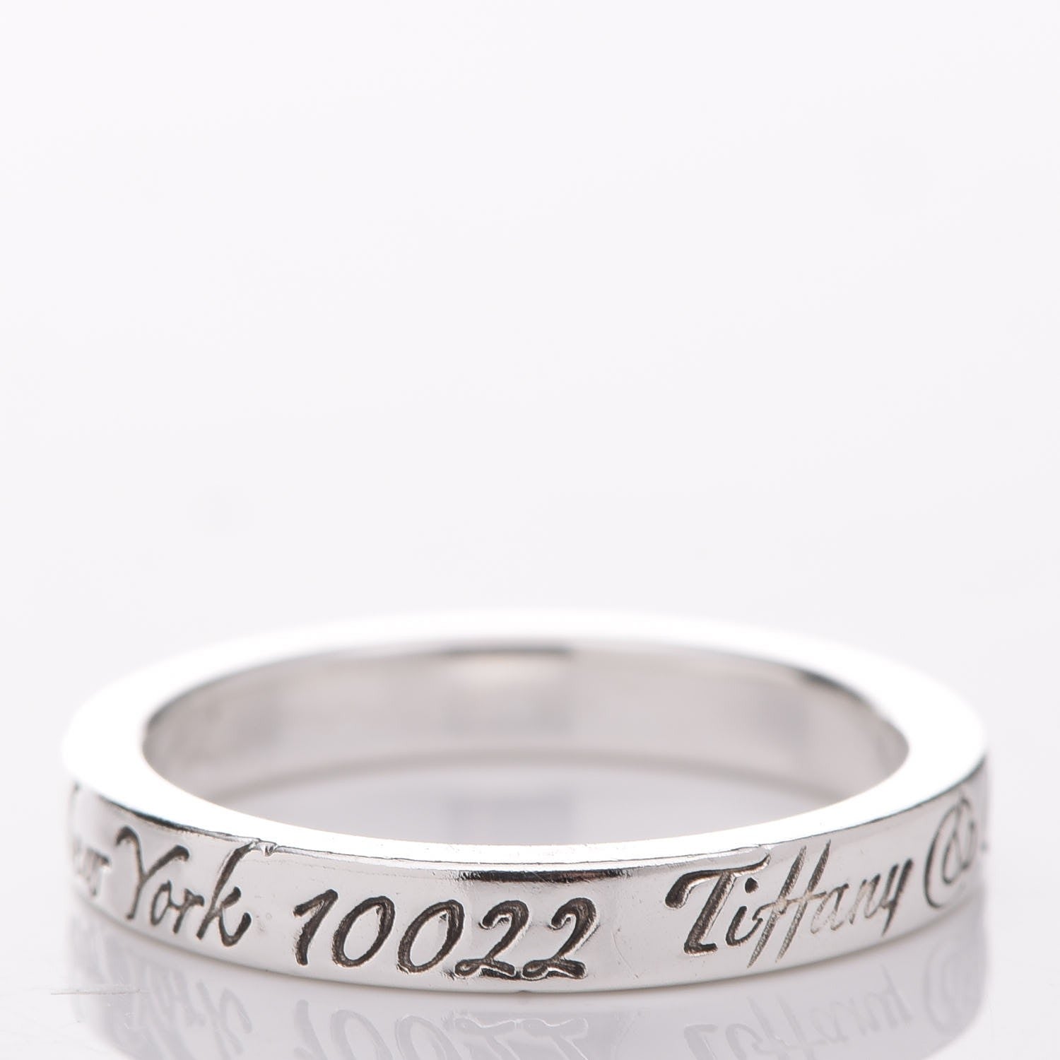 Tiffany Sterling Silver Notes Narrow Ring 48 4.25 5 of 8