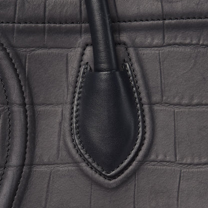 Celine Crocodile Embossed Nubuck Medium Phantom Luggage Navy 24 of 24