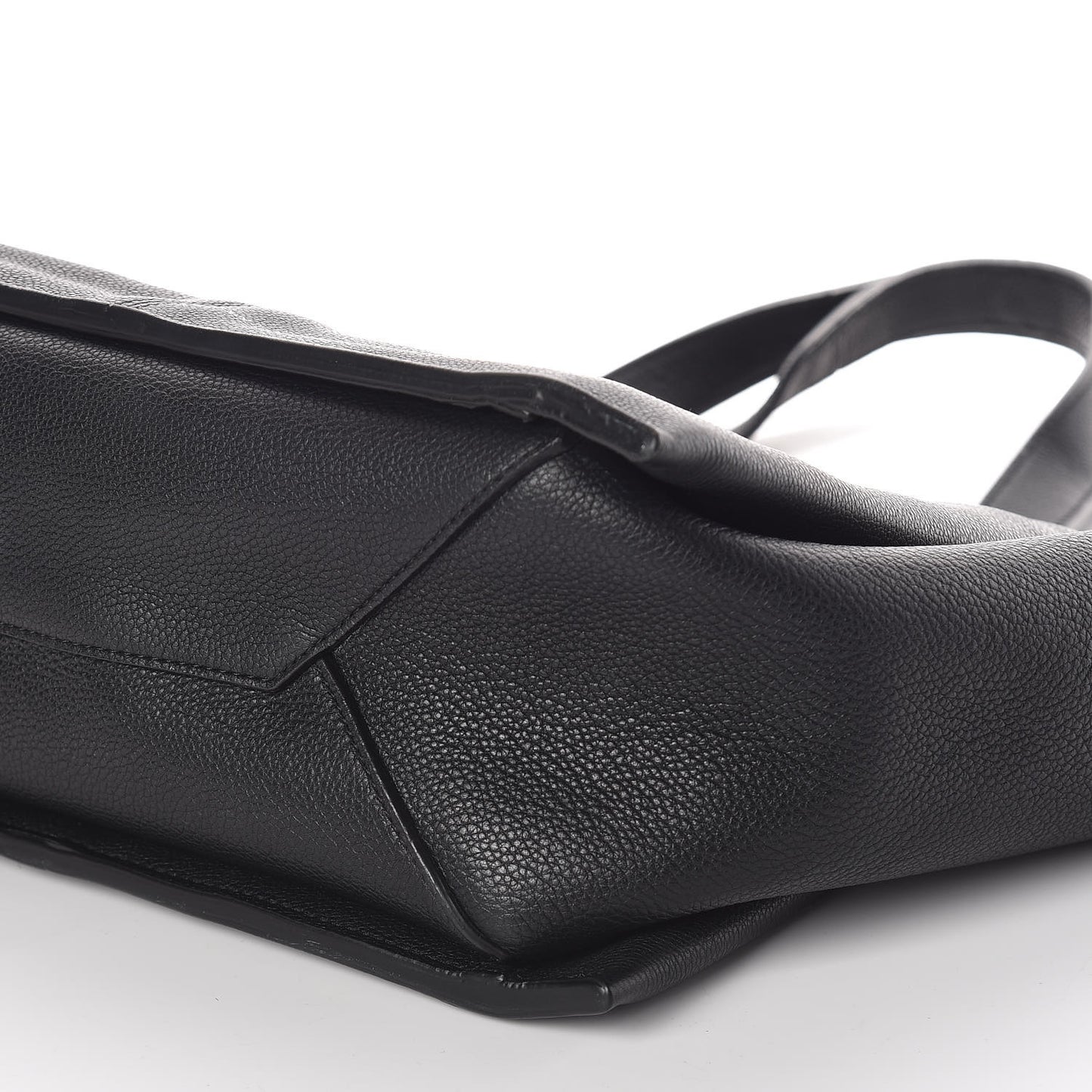 Baby Grained Calfskin Small Tri-Fold Bag Black