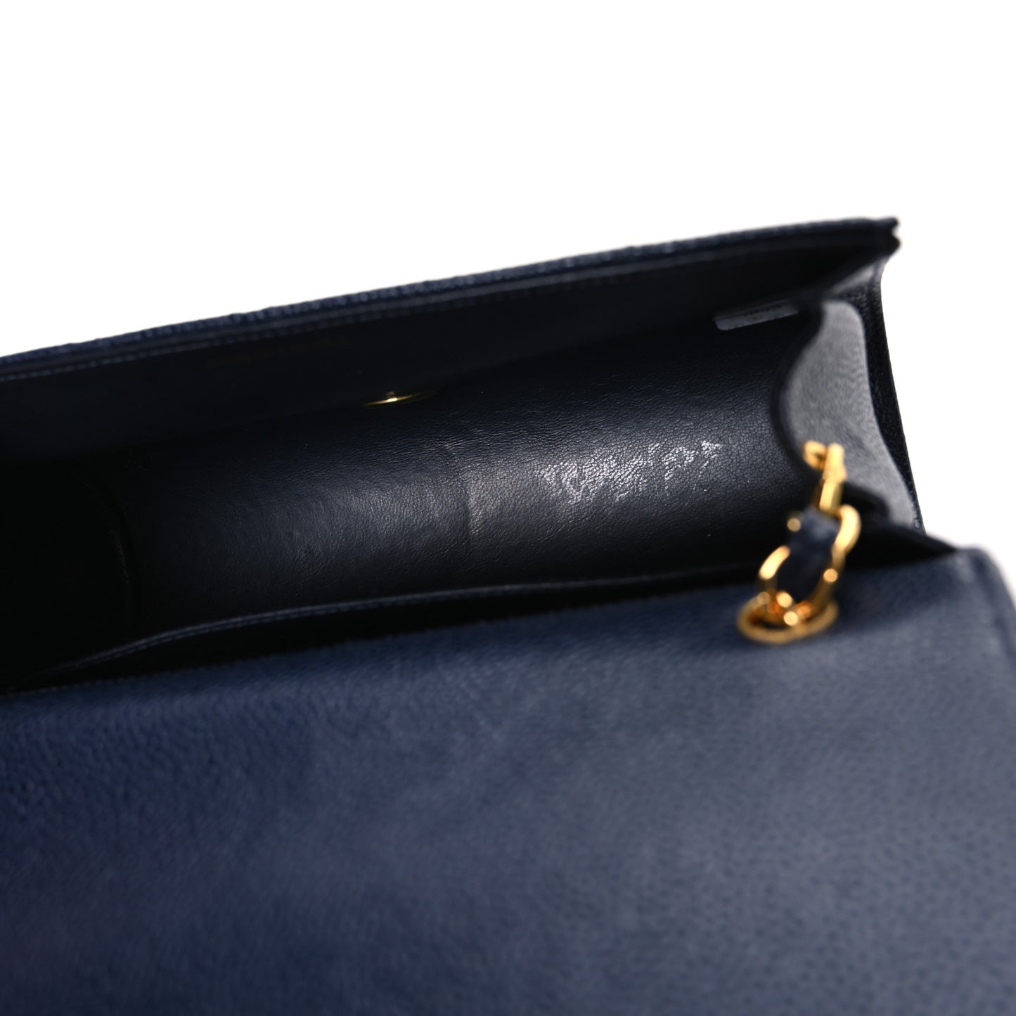 Caviar Quilted East West Flap Navy
